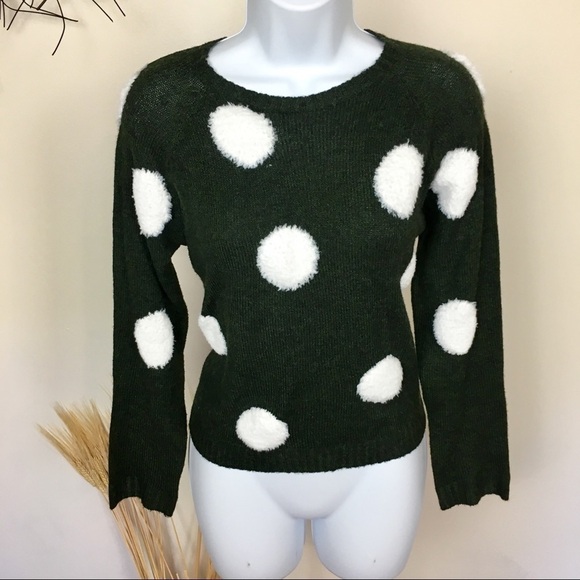 GREEN and white polka dot sweater. LUMIERE - Picture 5 of 8